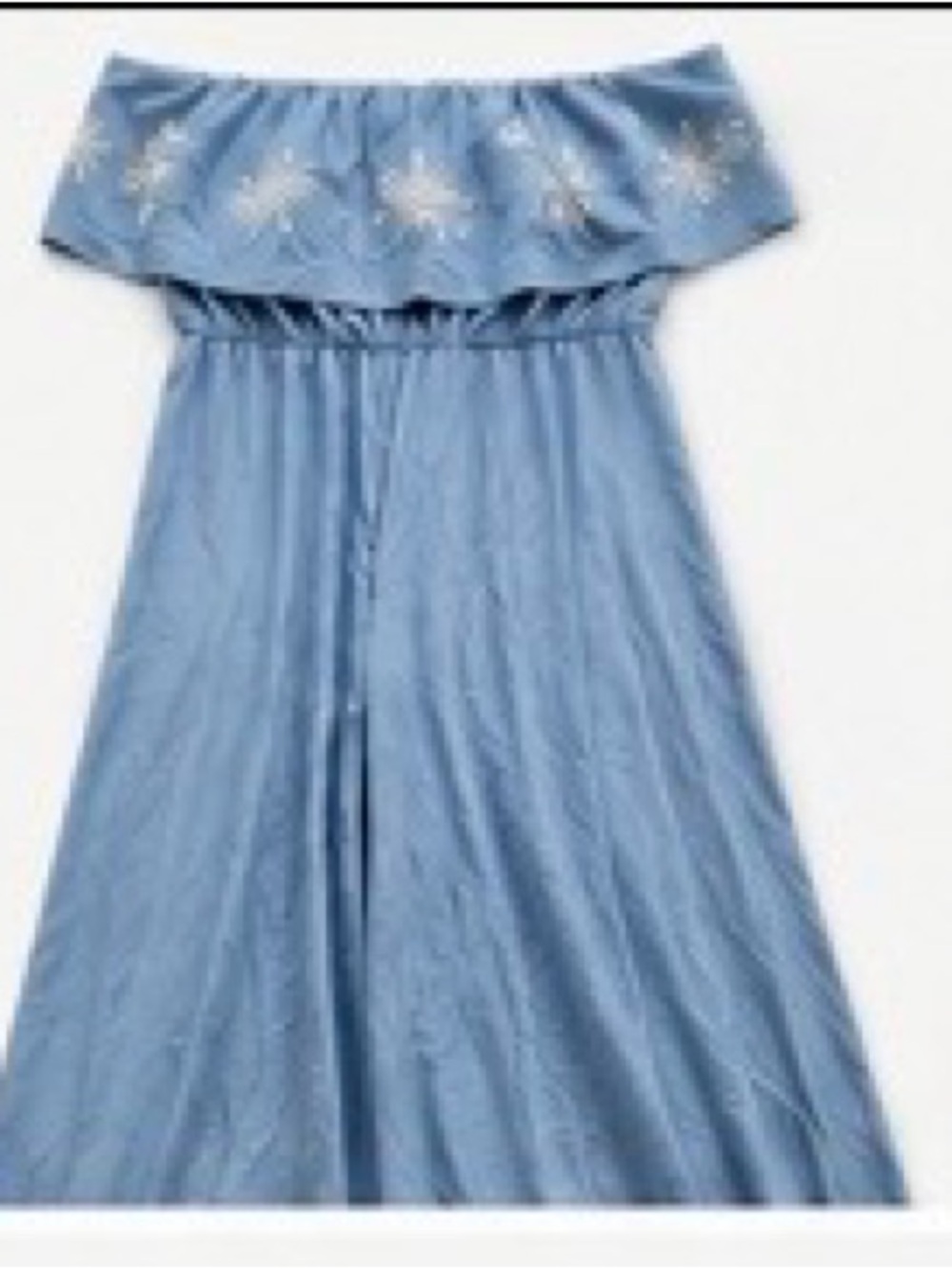 Girls' Light Blue Off-Shoulder Maxi Dress